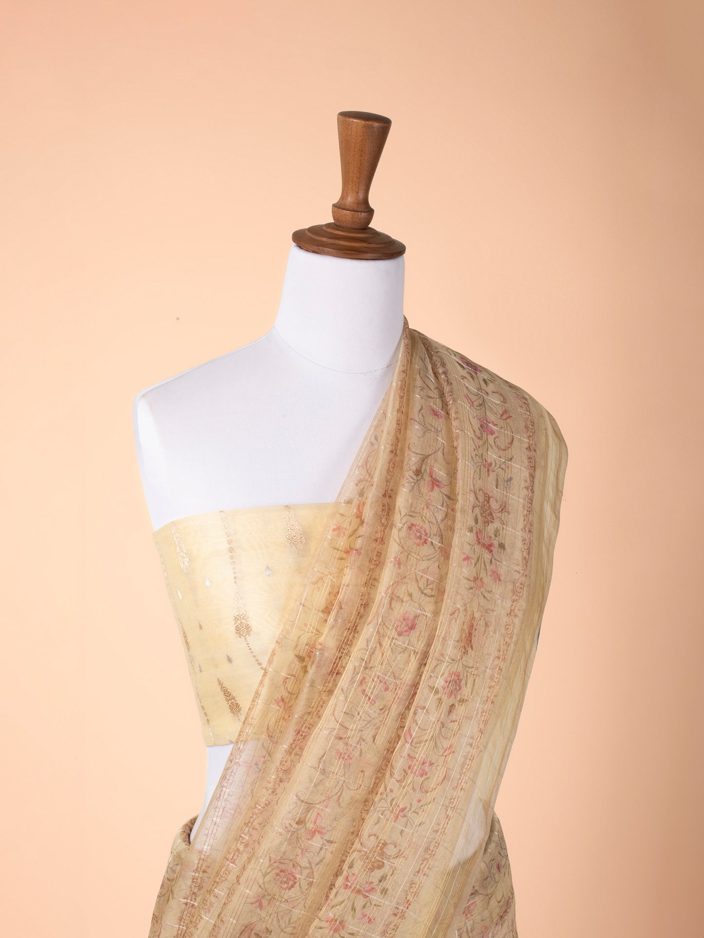 Handwoven Yellow Organza Saree