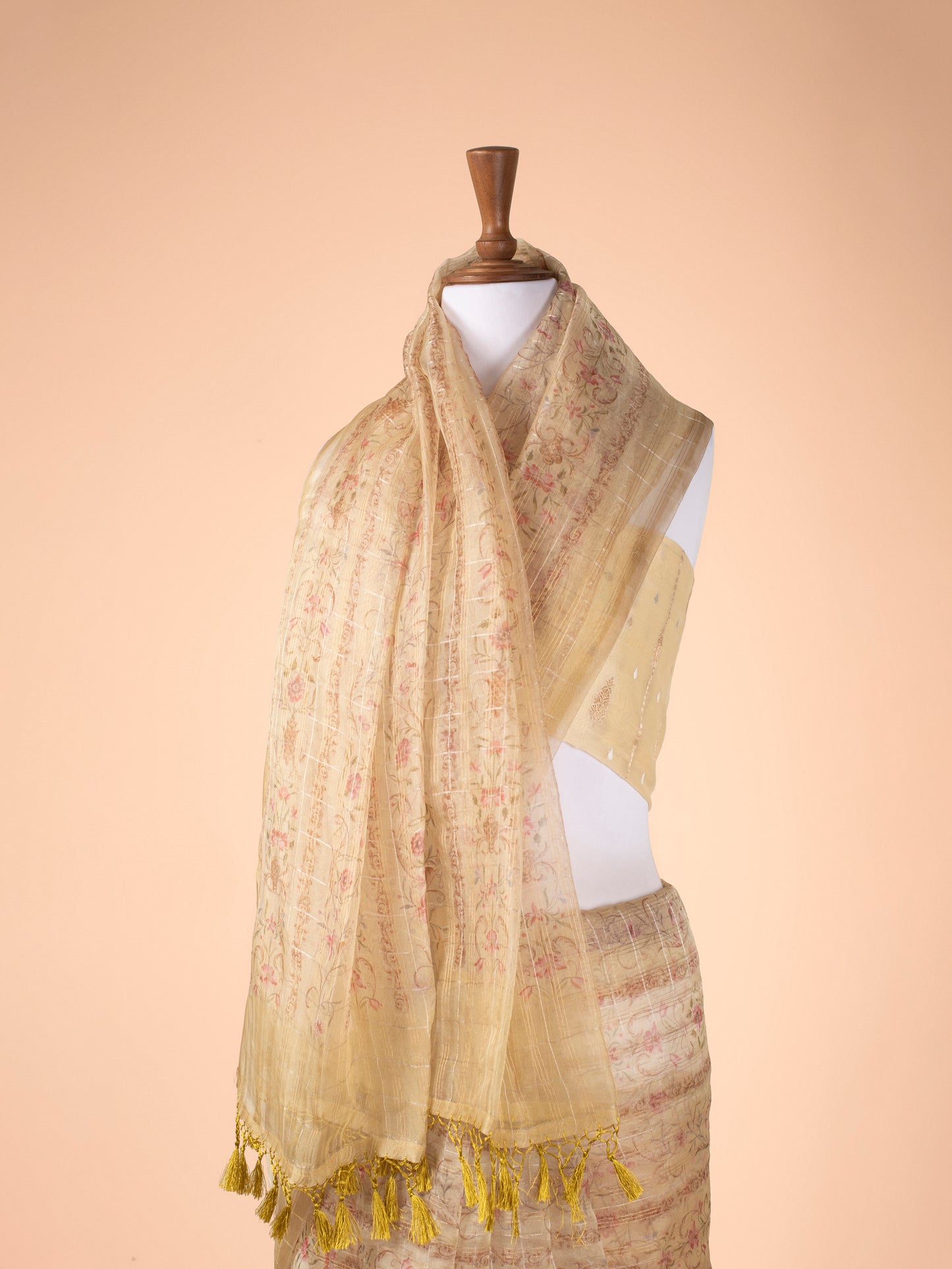 Handwoven Yellow Organza Saree