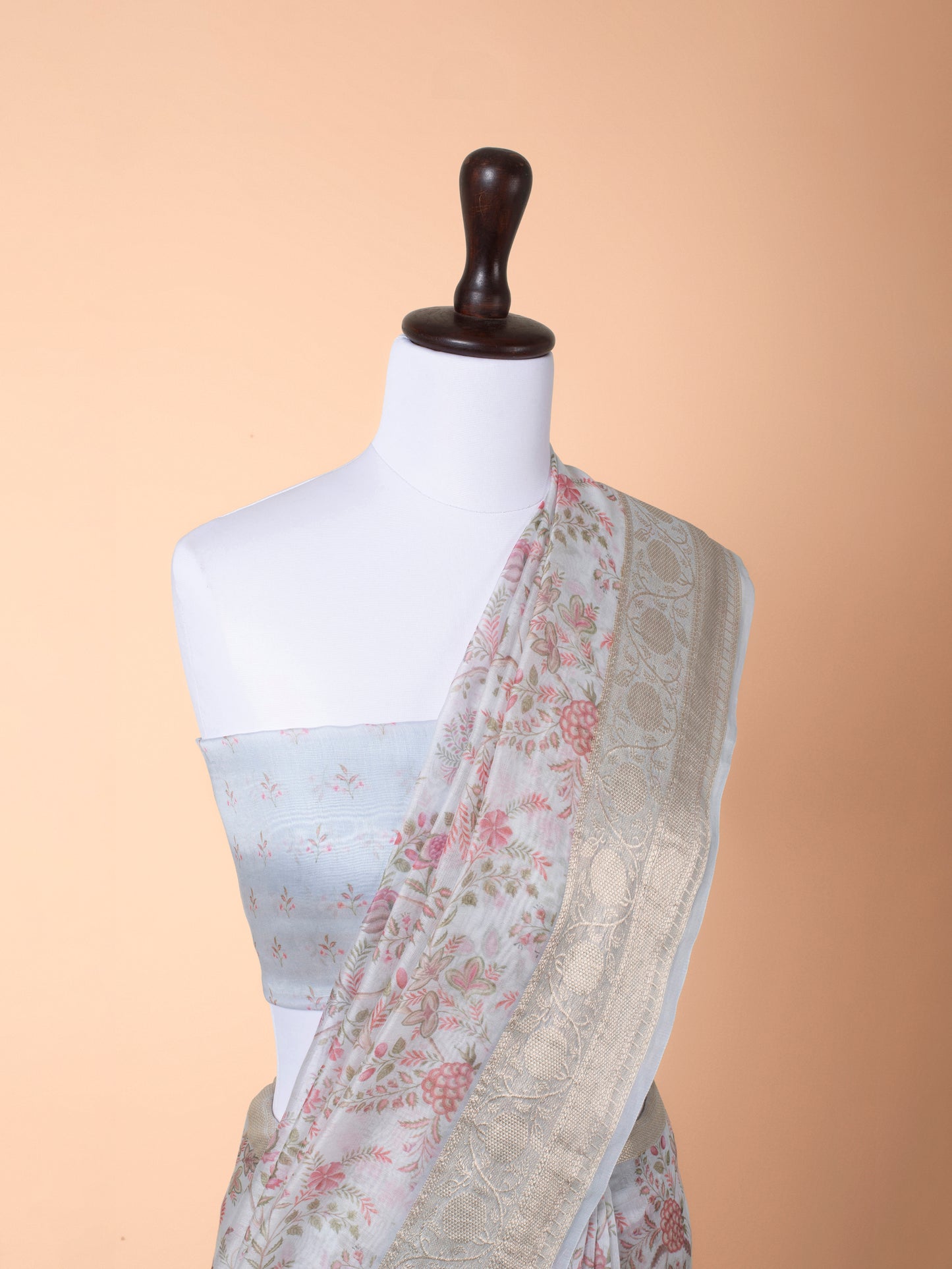 Handwoven Off White Chanderi Saree