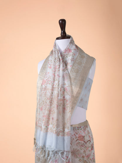 Handwoven Off White Chanderi Saree