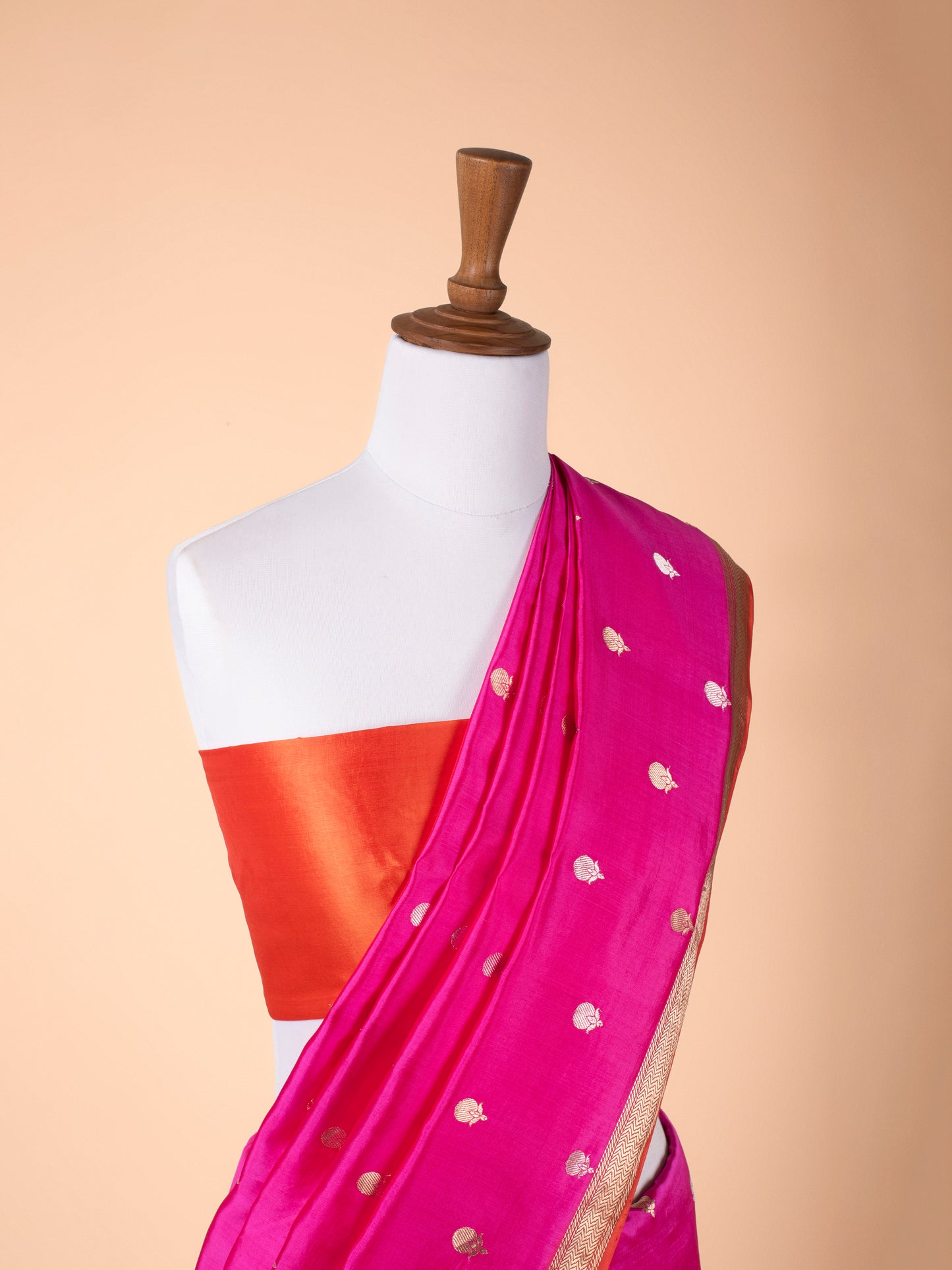 Handwoven Rani Pink Silk Saree