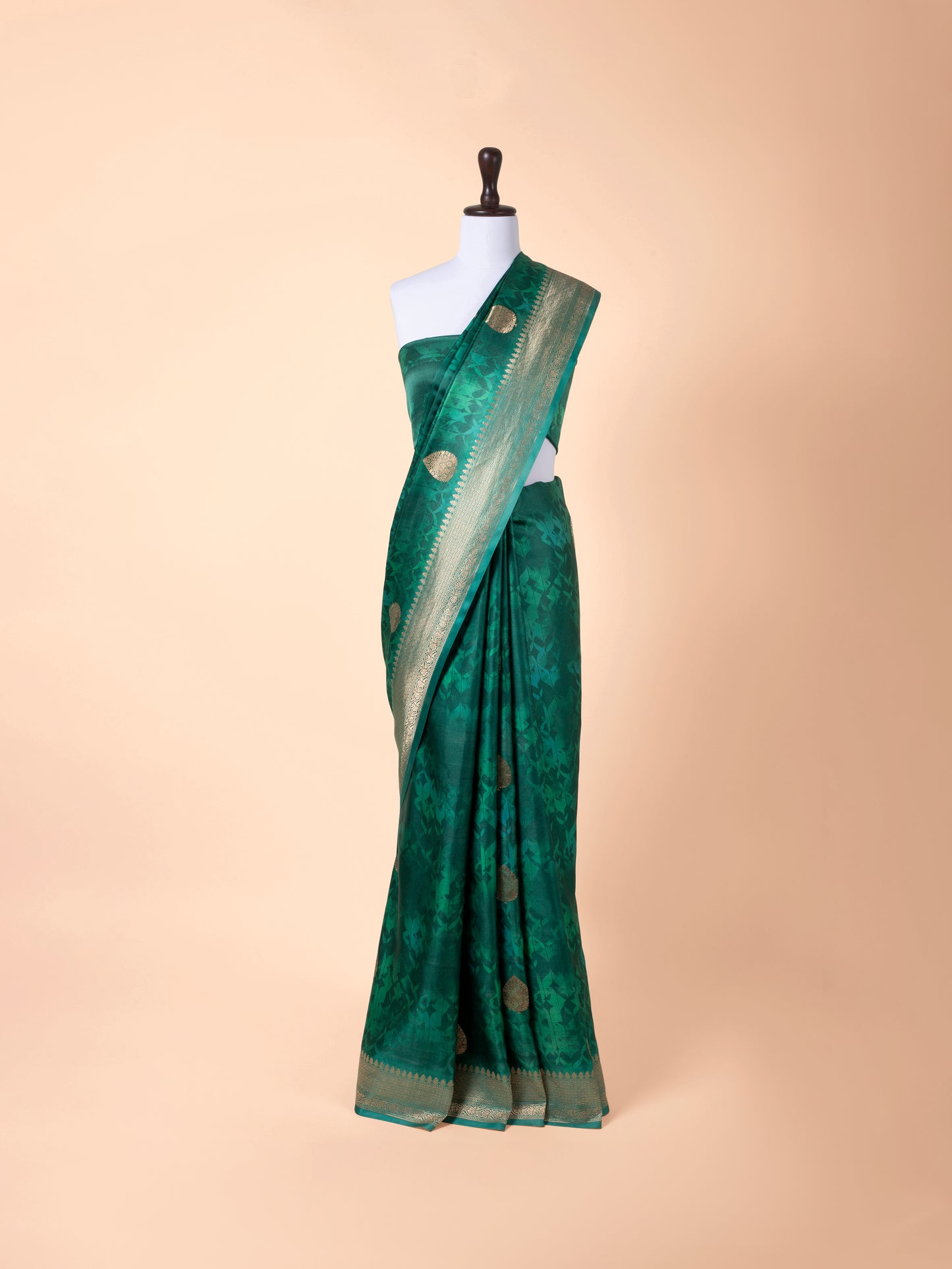 Handwoven Green Satin Silk Saree