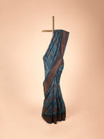 Handwoven Blue Tussar Silk Saree