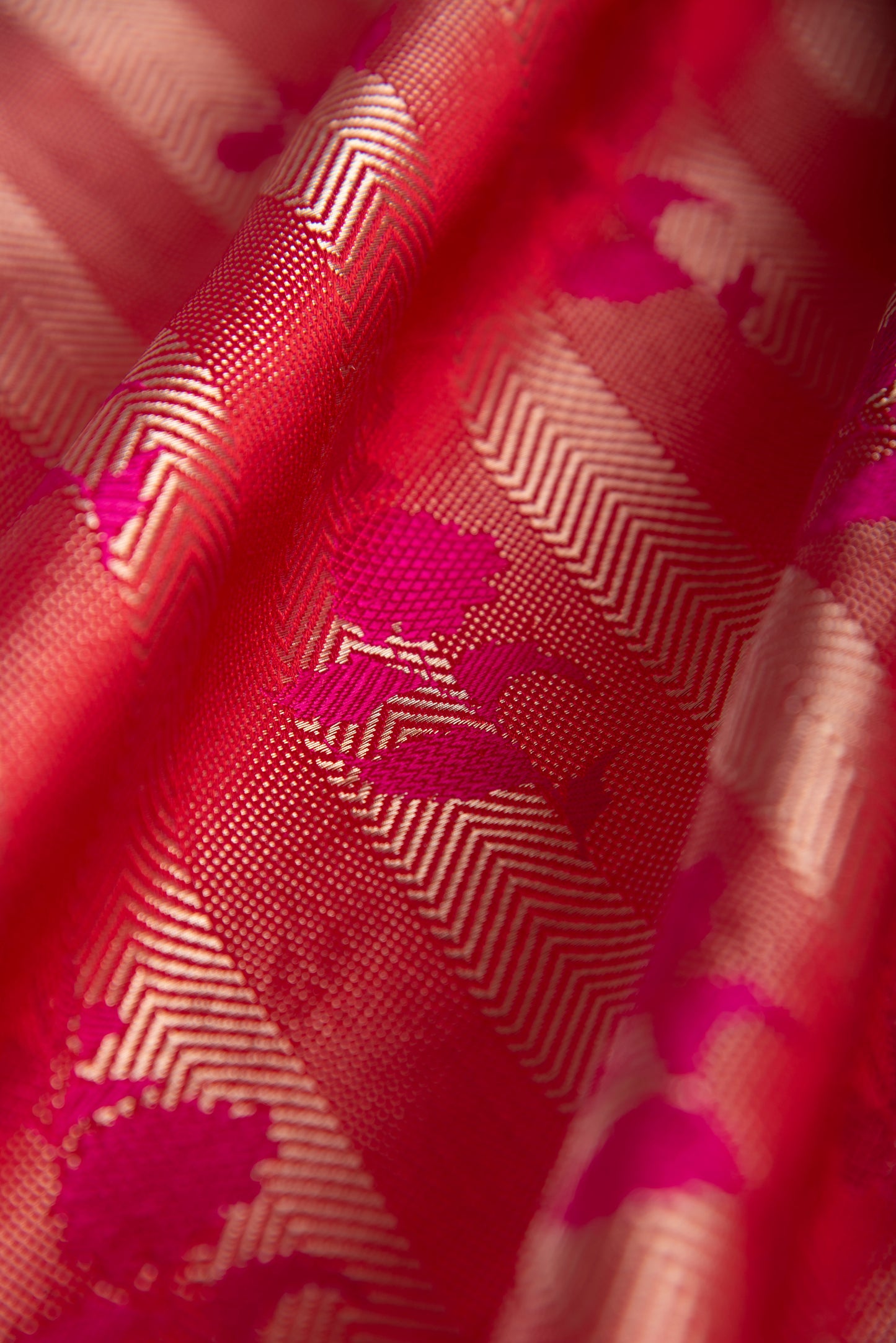 Handwoven Red Silk Fabric