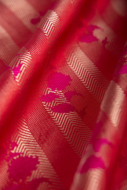 Handwoven Red Silk Fabric