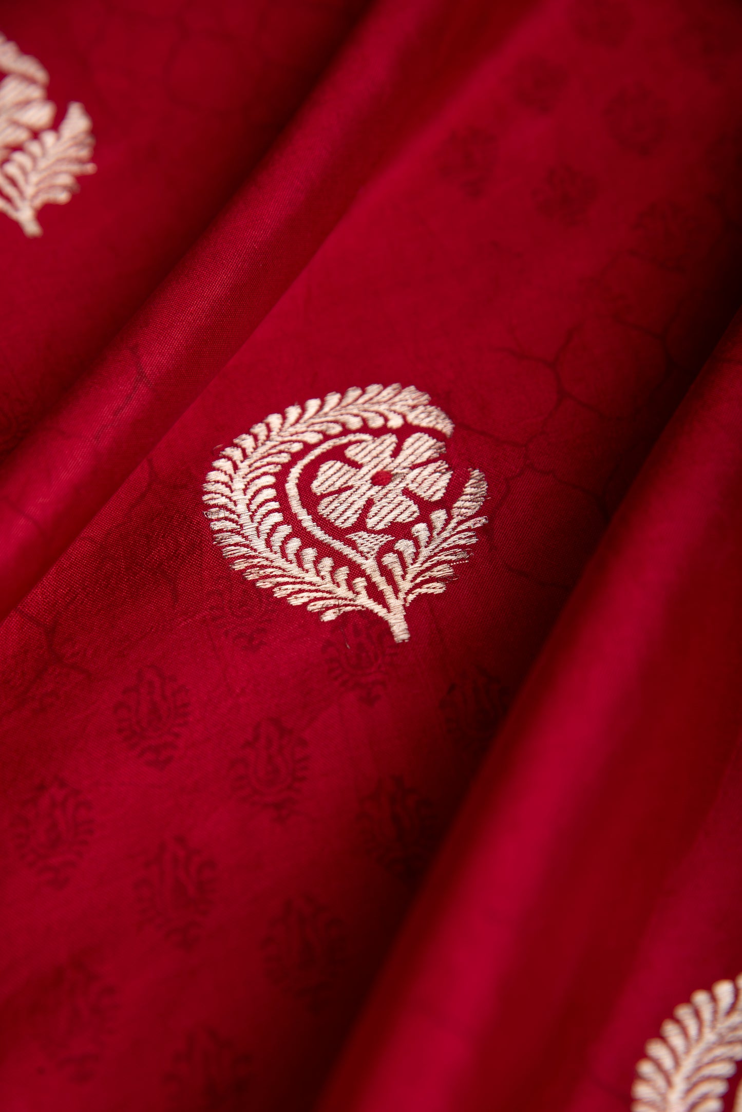 Handwoven Red Silk Fabric