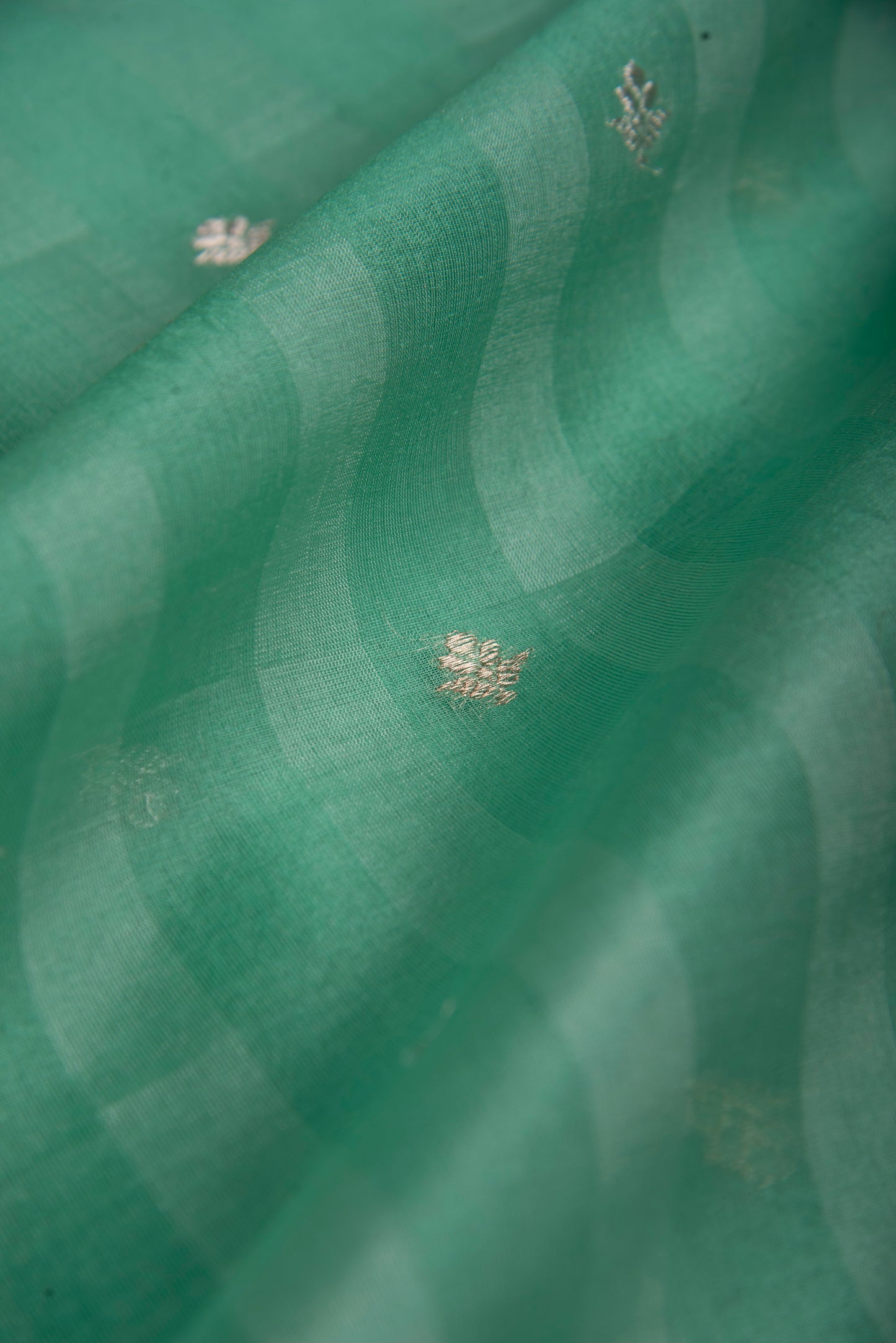 Handwoven Green Silk Fabric