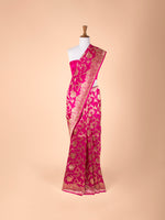 Handwoven Rani Pink Silk Saree