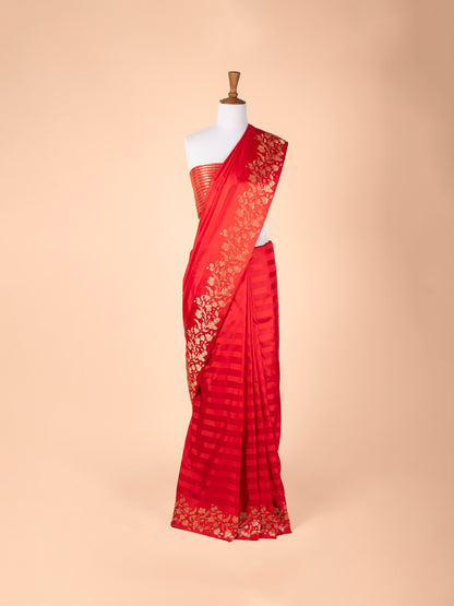 Handwoven Red Silk Saree