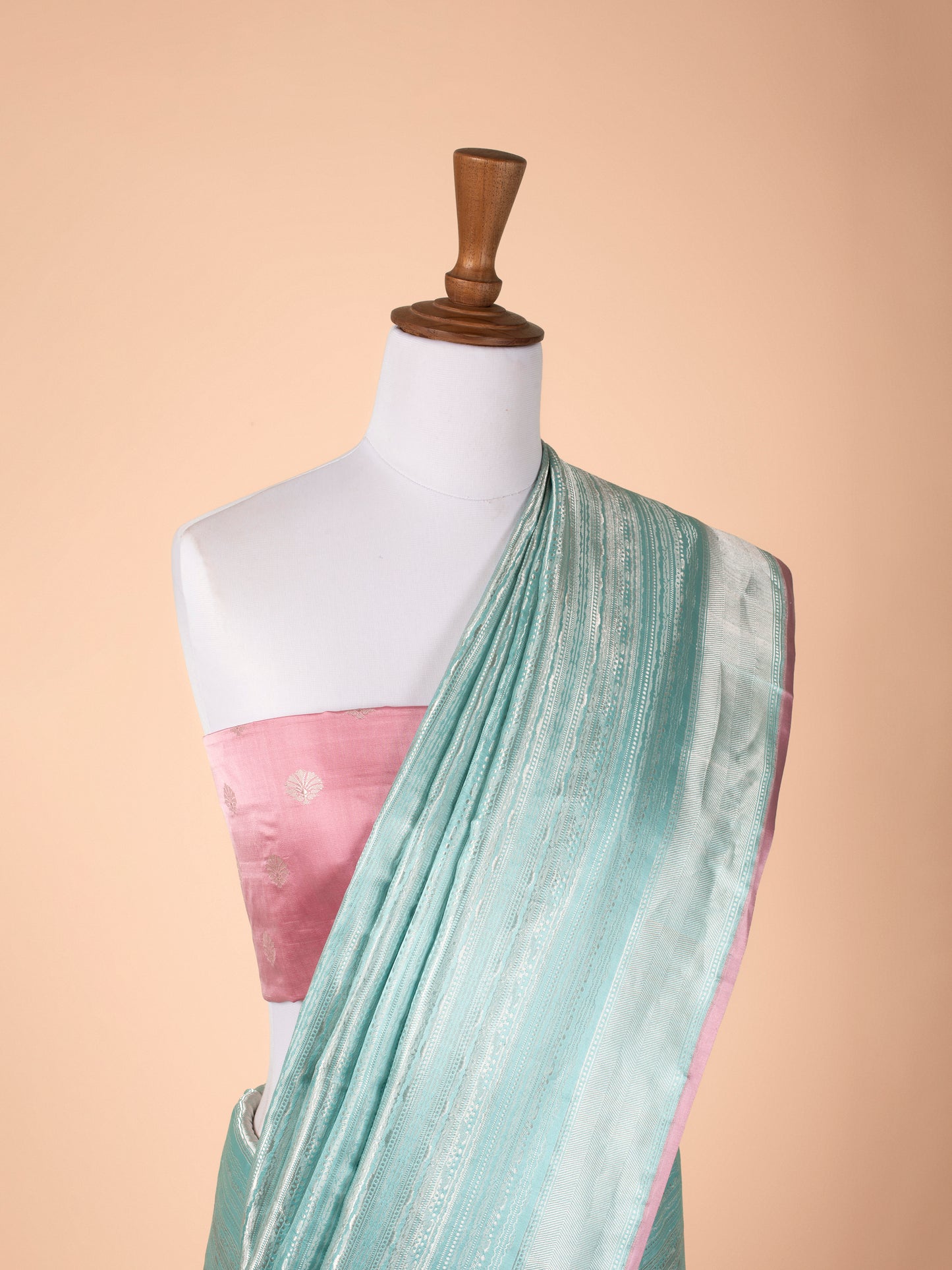 Handwoven Turquoise Blue Silk Saree