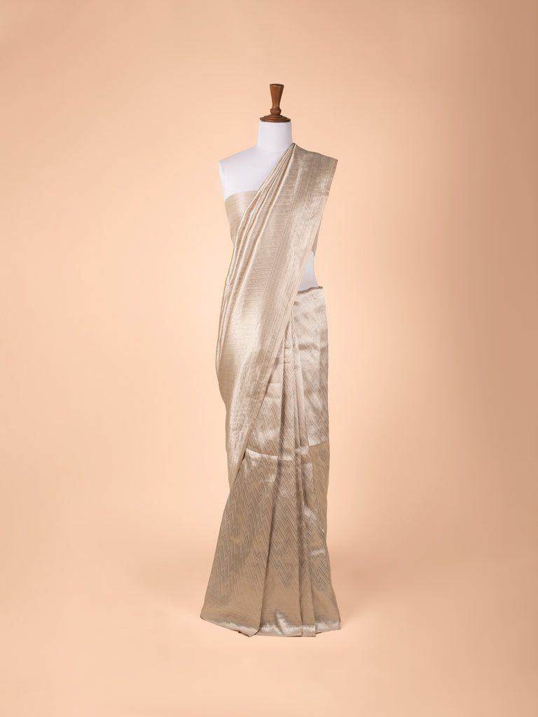 Handwoven Beige Silk Saree