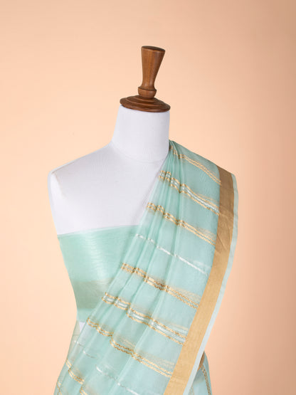 Handwoven Turquoise Blue Organza Saree