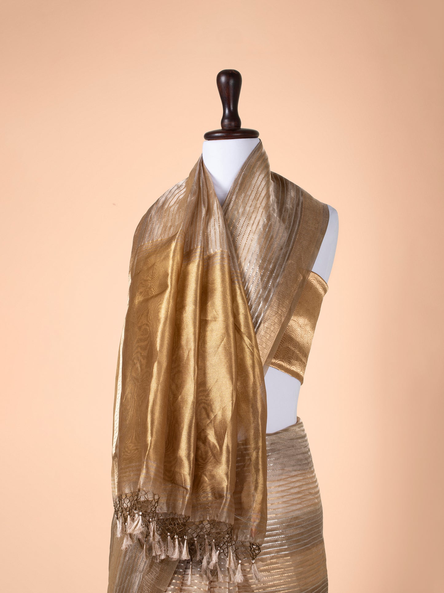 Handwoven Gold Tissue Saree