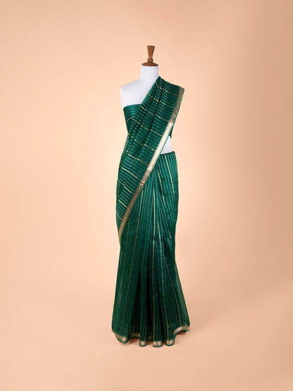 Handwoven Green Organza Saree