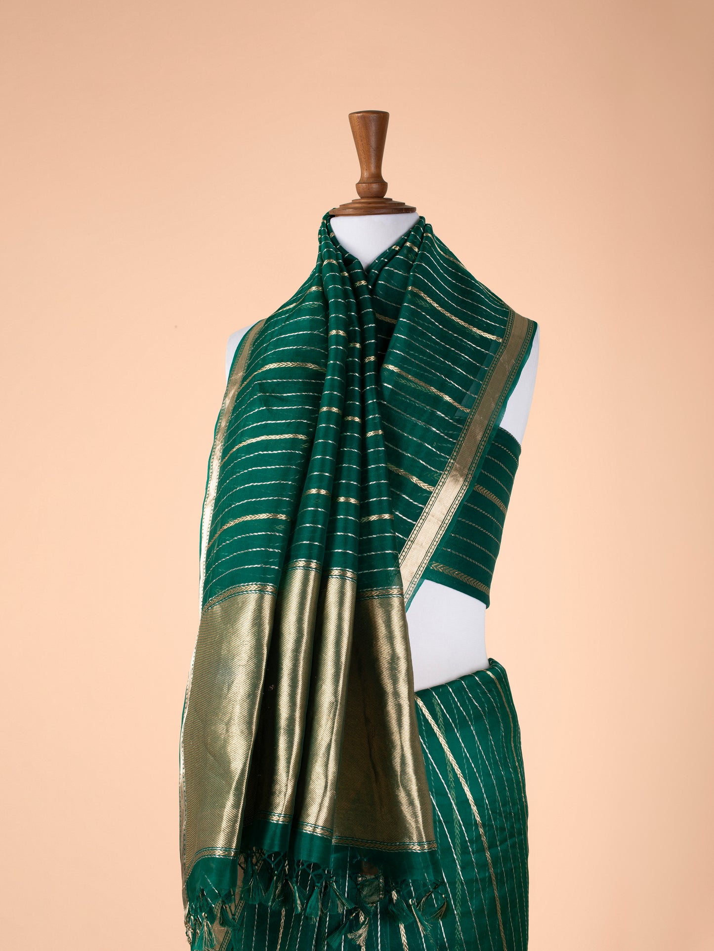 Handwoven Green Organza Saree