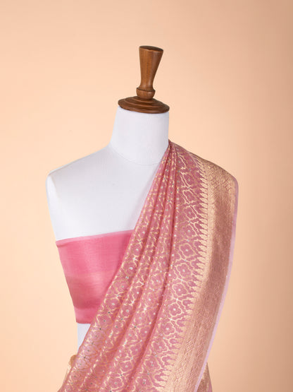 Handwoven Pink Organza Saree