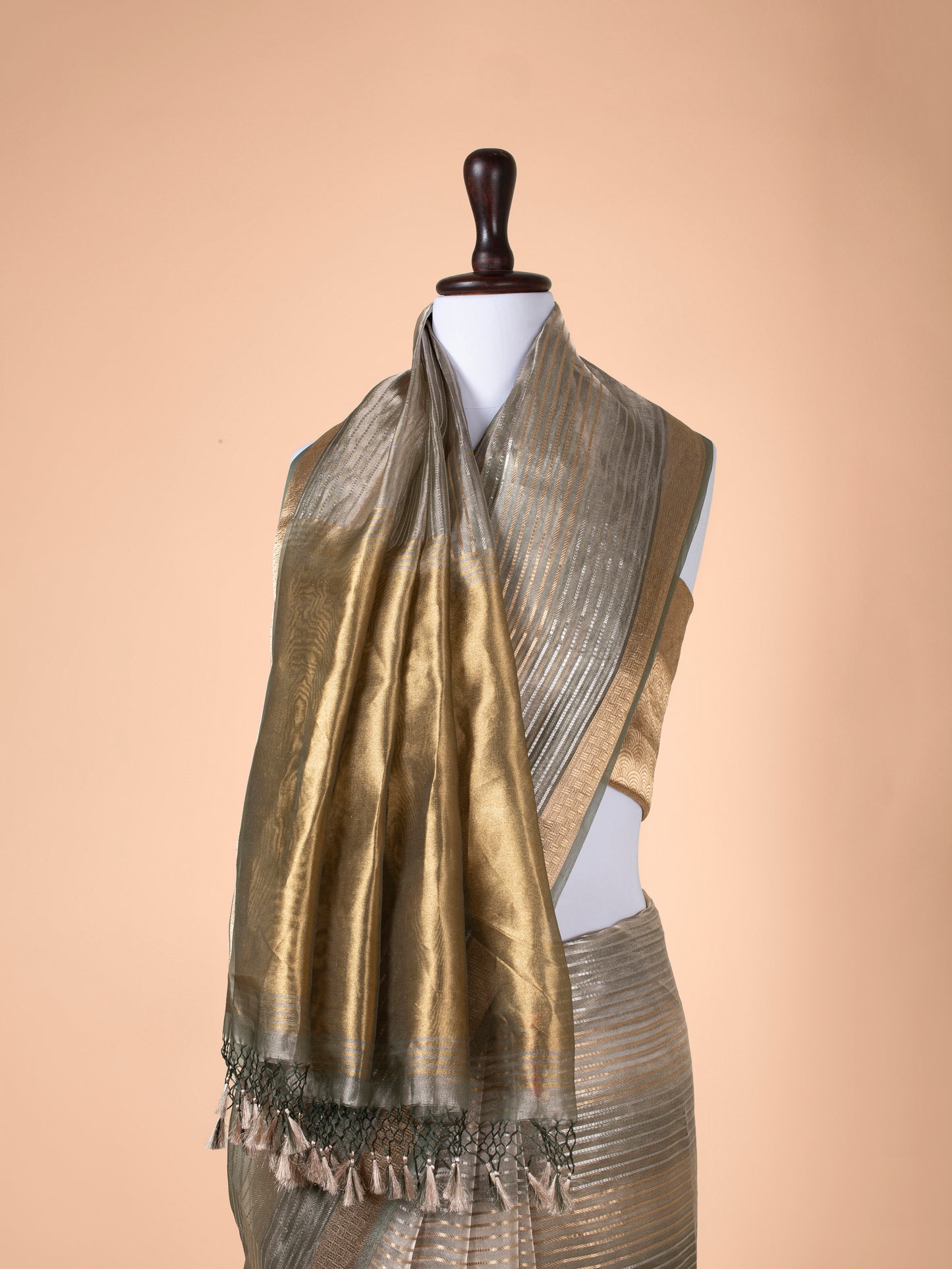 Handwoven Multicolour Tissue Saree