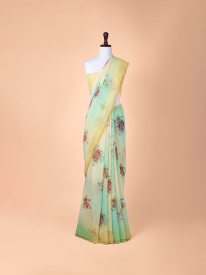 Handwoven Multicolour Georgette Saree