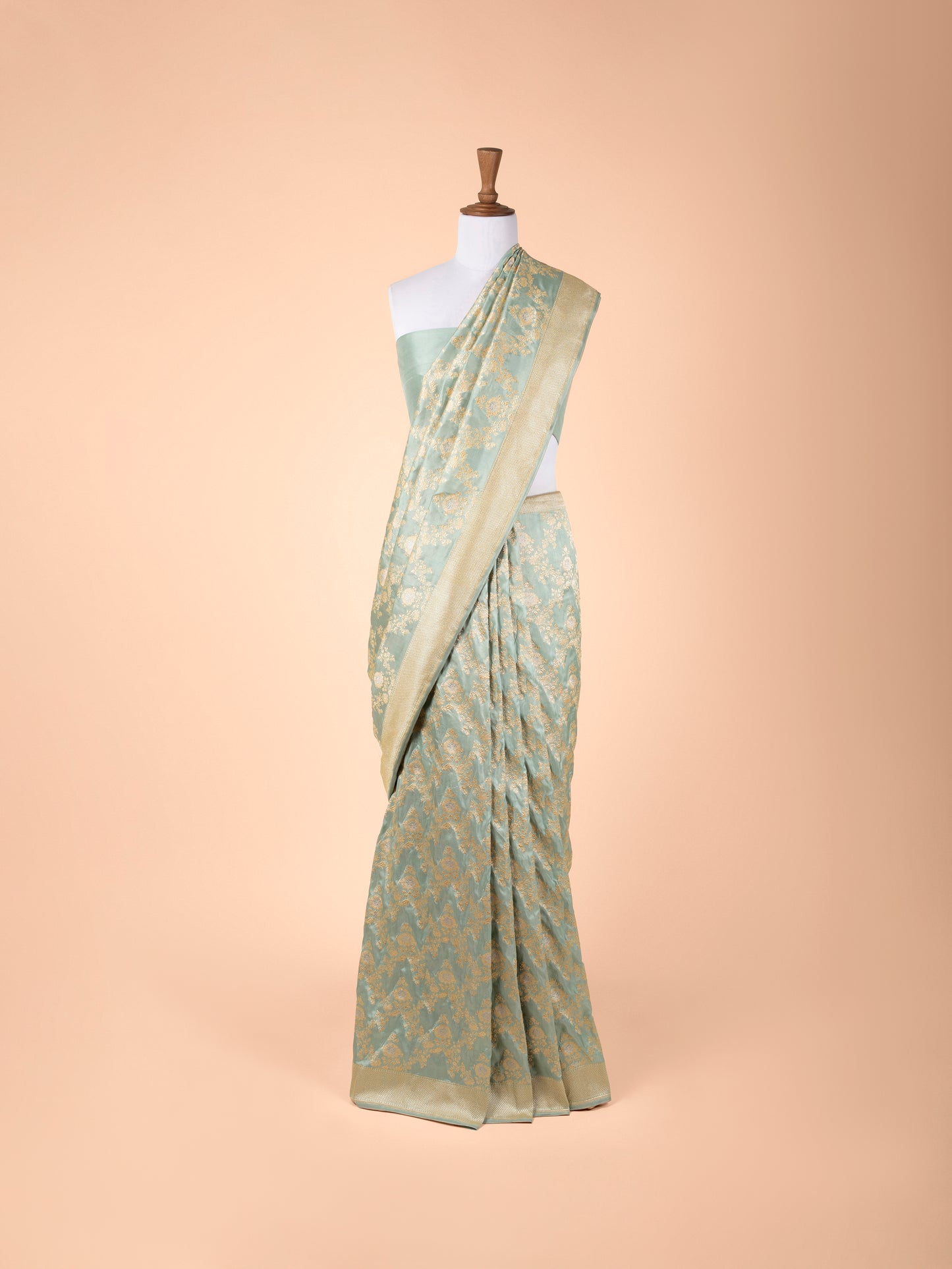 Handwoven Pista Green Silk Saree