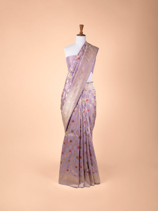 Handwoven  Mauve Silk Saree