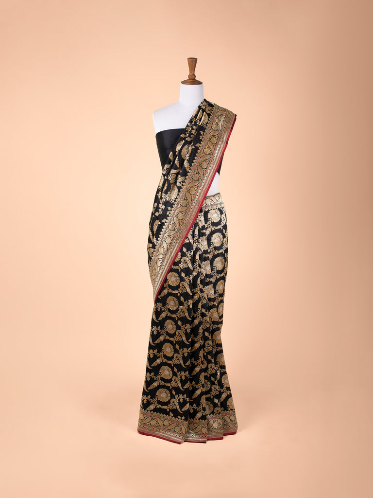 Handwoven Black Silk Saree