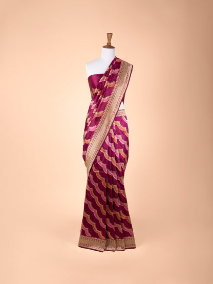 Handwoven Magenta Silk Saree