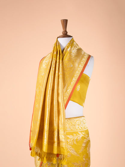 Handwoven Yellow Silk Saree