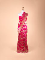 Handwoven Rani Pink Silk Saree