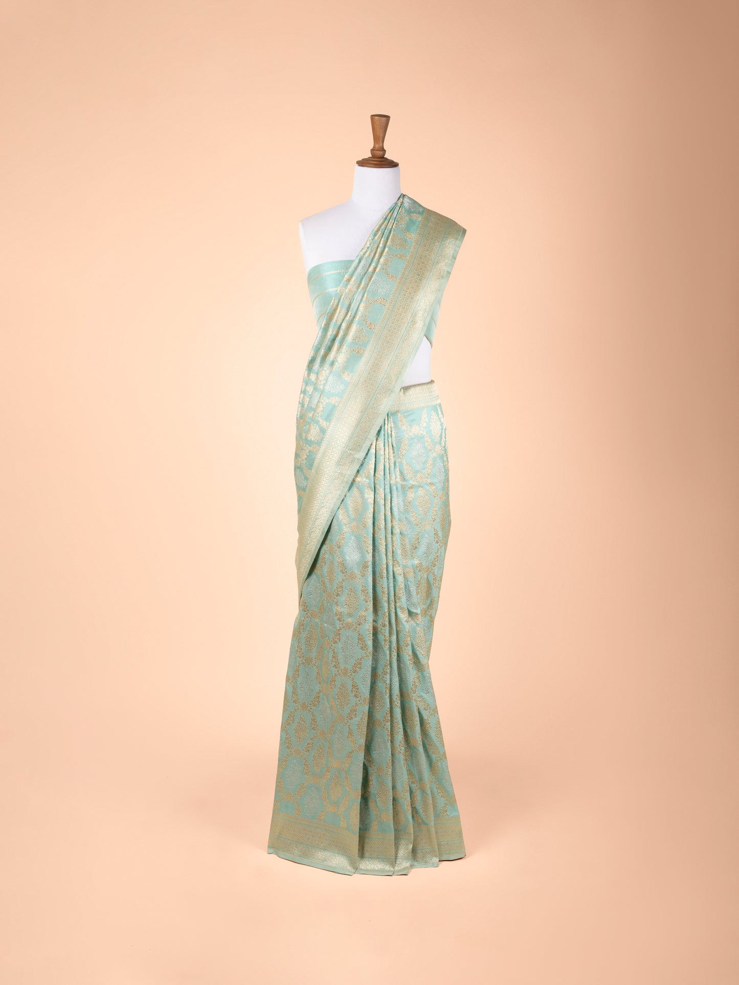 Handwoven Turquoise Blue Silk Saree