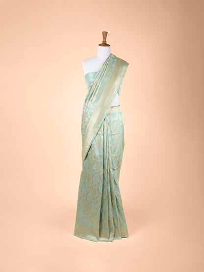 Handwoven Turquoise Blue Silk Saree