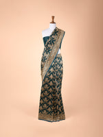 Handwoven Bottle Green Silk Saree