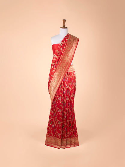 Handwoven Red Silk Saree