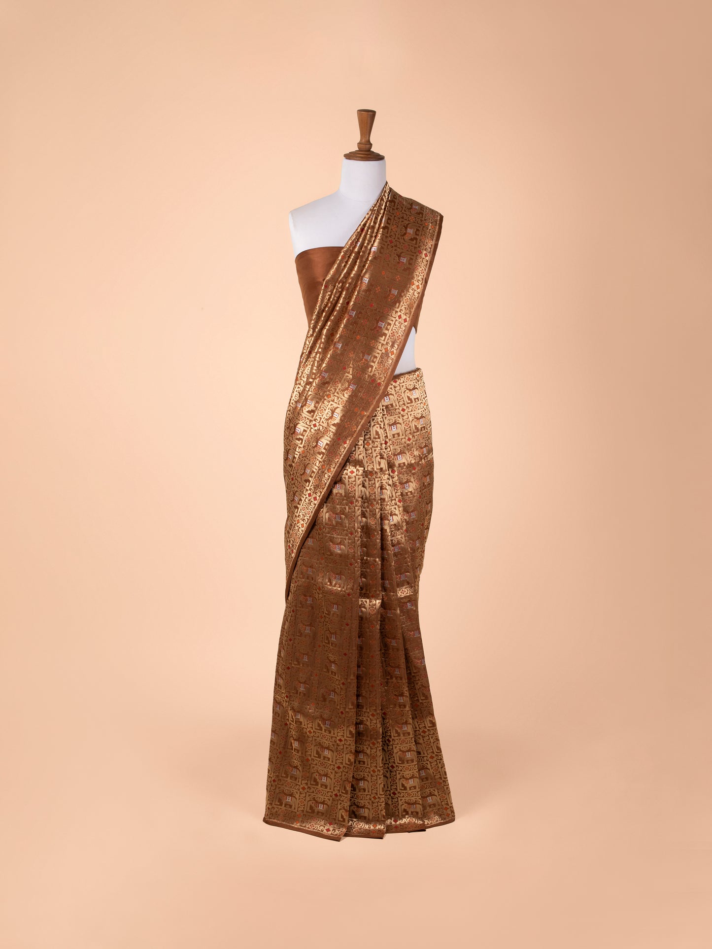 Handwoven Brown Silk Saree