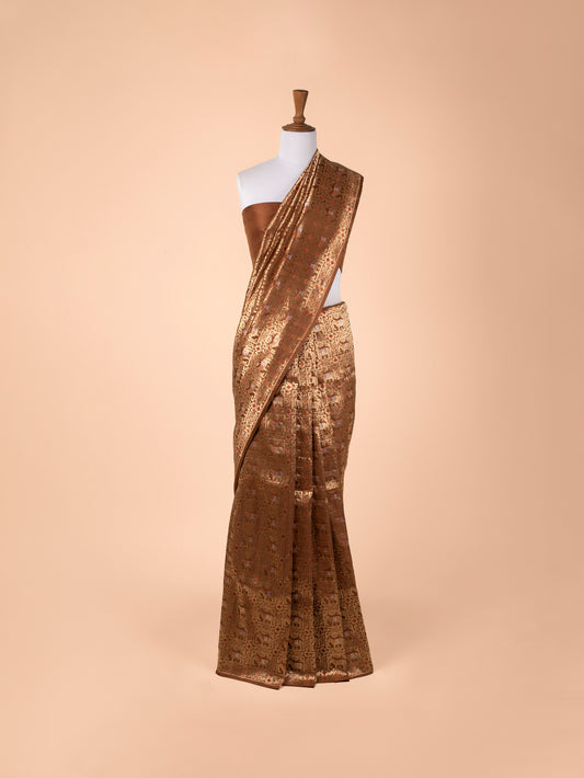 Handwoven Brown Silk Saree