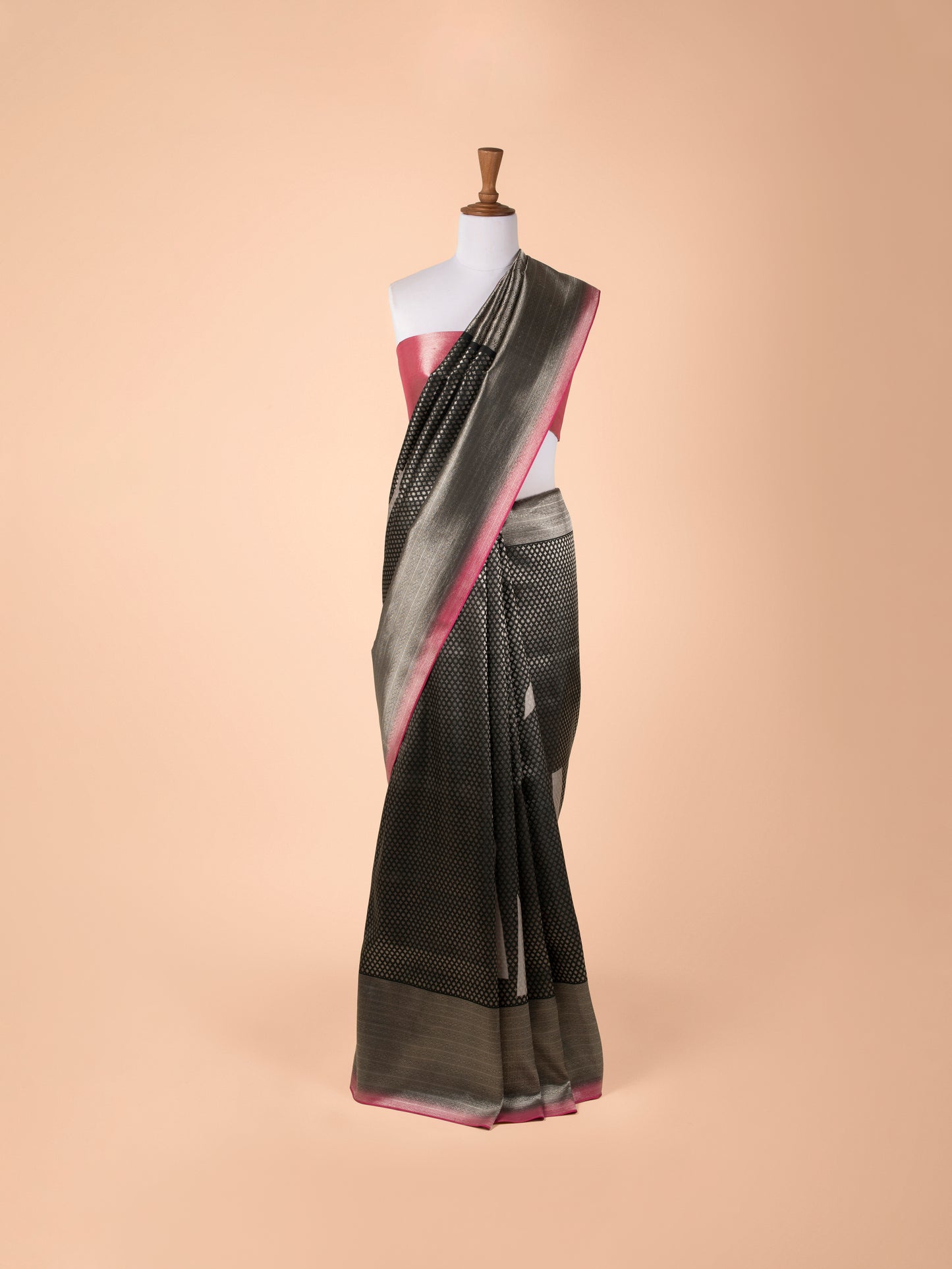 Handwoven Black Silk Saree