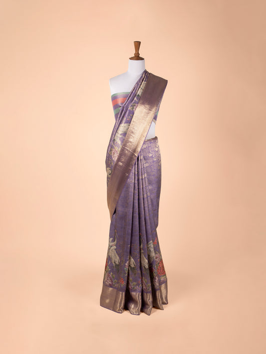 Handwoven Purple Silk Saree