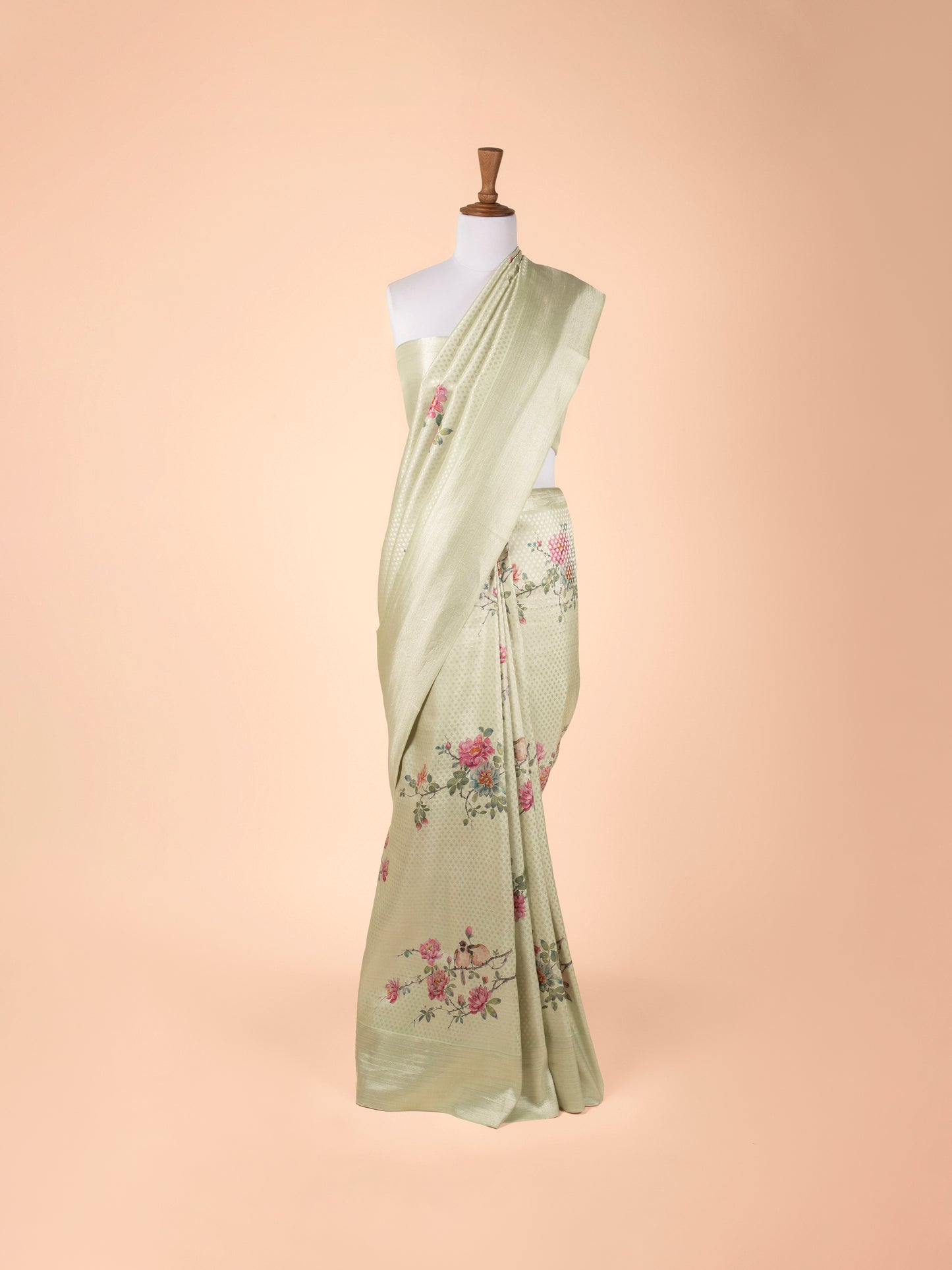 Handwoven Pista Green Silk Saree