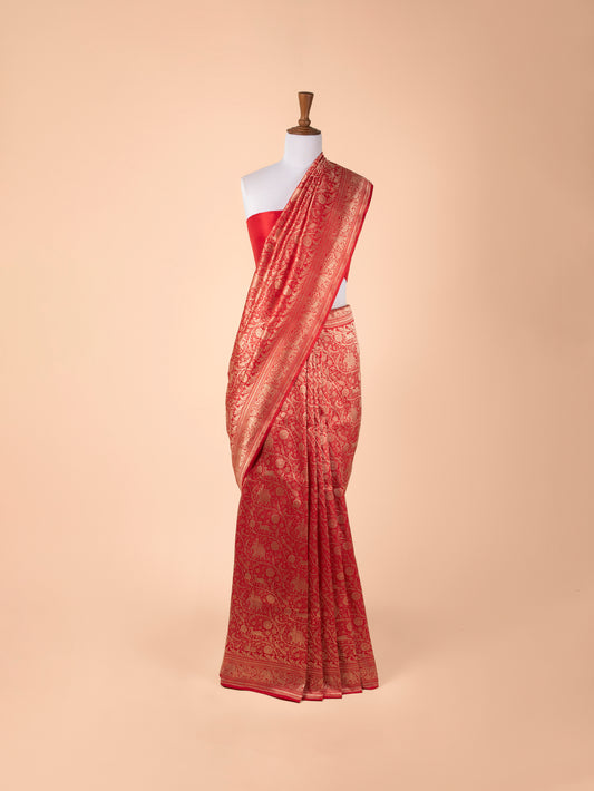 Handwoven Red Silk Saree