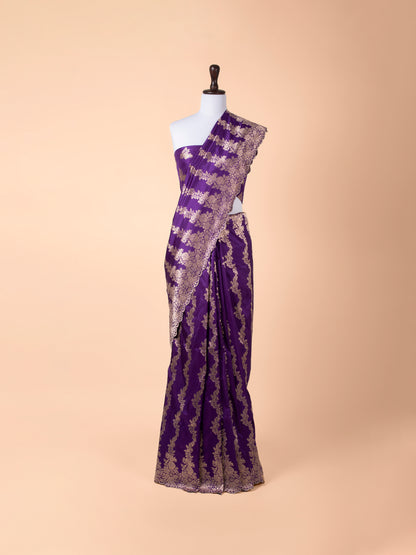 Handwoven Purple Silk Saree