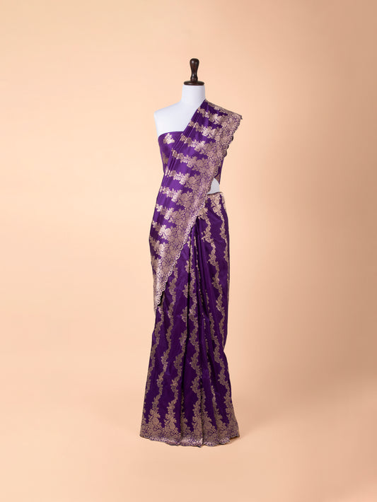 Handwoven Purple Silk Saree