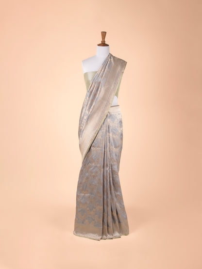 Handwoven Grey Silk Saree