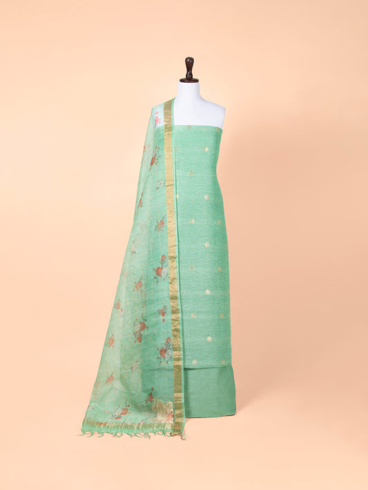 Handwoven Sea Green Linen Suit Piece