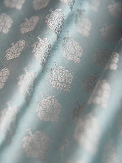 Handwoven Sea Green Silk Fabric