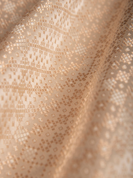 Handwoven Beige Silk Fabric