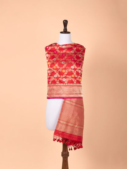 Handwoven Red Silk Dupatta