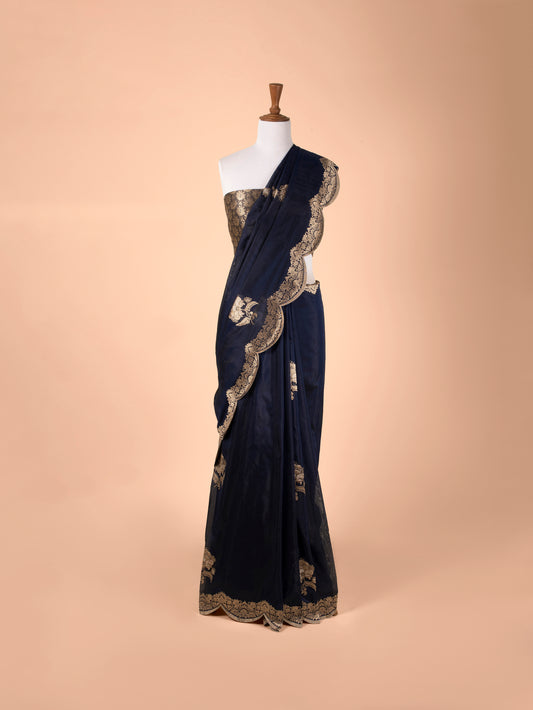 Handwoven Blue Silk Saree