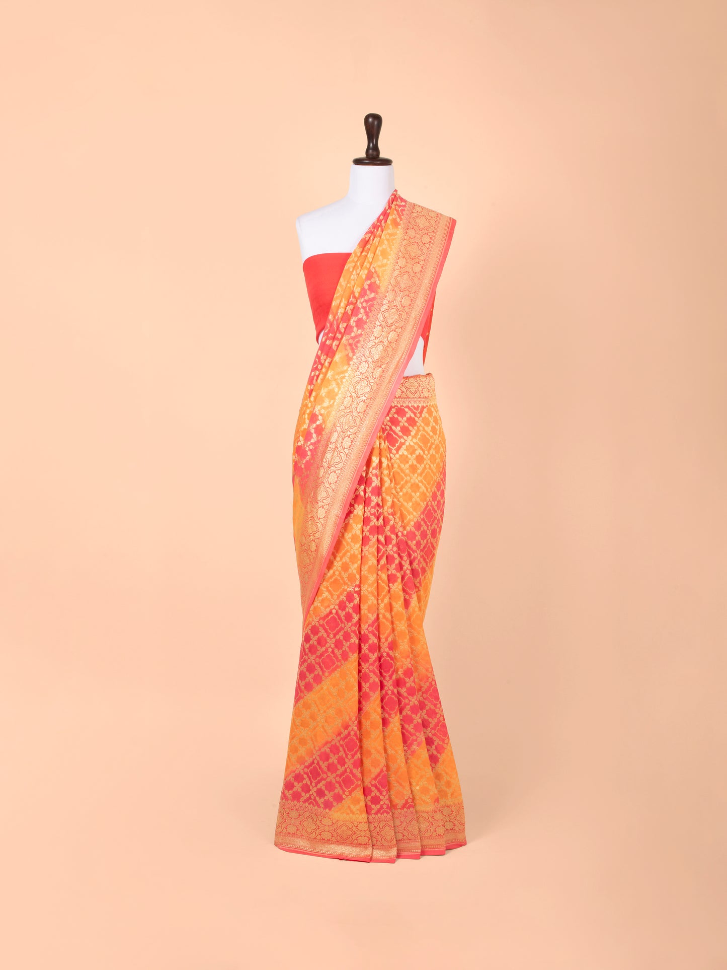 Handwoven Multicolor Georgette Saree