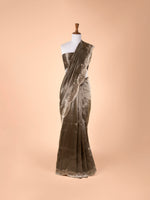 Handwoven Grey Tissue Saree