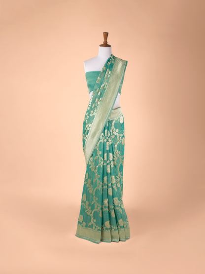 Handwoven Green Georgette Saree