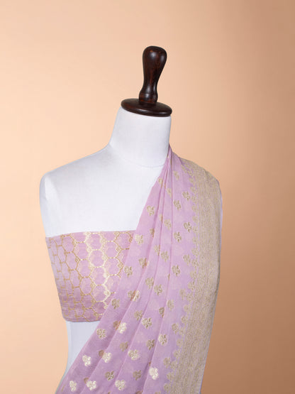 Handwoven Mauve Georgette Saree